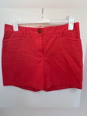 Lands' End coral Chino Mid-Rise Shorts